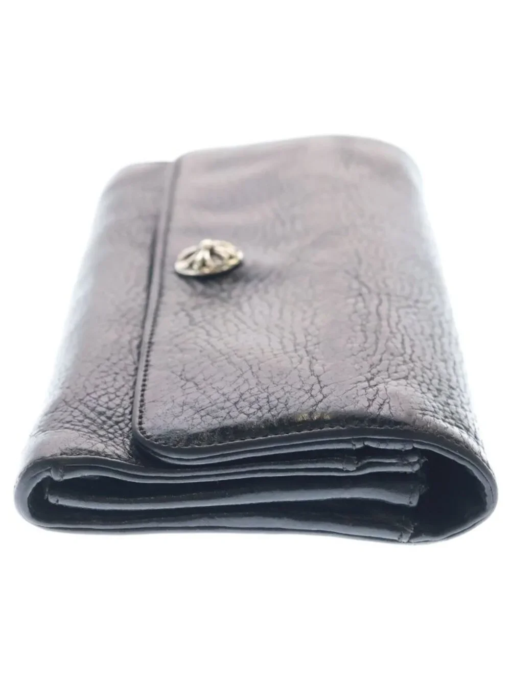 Chrome Hearts Judy Cross Ball Button Leather Wallet Black